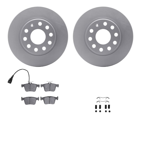 4512-74132, Geospec Rotors With 5000 Advanced Brake Pads Includes Hardware,  Silver